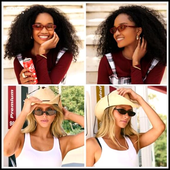 Retro Oval Cat Eye Polarized Sunglasses, UV400 Protection, Lightweight main image 4